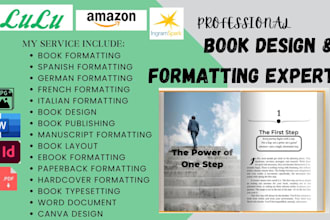 do manuscript book  formatting, german, spanish, italian indesign kindle ebook