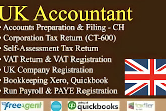 prepare UK company accounts uk self assessment and corporation tax ct600