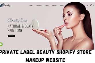 create private label beauty shopify store makeup website dropshipping store