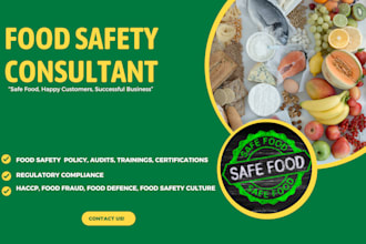 provide food safety, quality consulting service for safe and compliant business