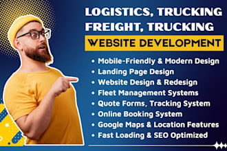 design logistics website trucking freight cargo website moving company website