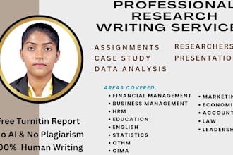 write research reports, online assignments, projects and summaries