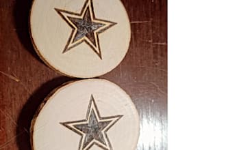 burn your business logo or design onto a rustic wood plaque