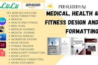 do medical book formatting, health and fitness canva ebook design pdf workbook