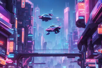 make science fiction city, cyberpunk concept art illustration