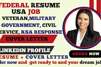 create a standout federal resume and ecqs optimized for USA jobs, mtqs, ptqs
