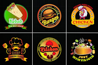 design fast food, pizza, burger,bbq, grill and restaurant logo for your business