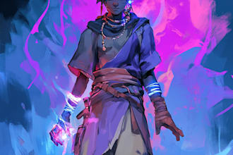 do create fantasy character design use d and d, illustration