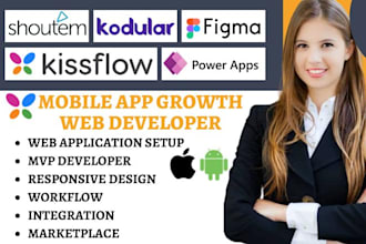do website to app figma to framer shoutem kodular kissflow powerapps flowchart