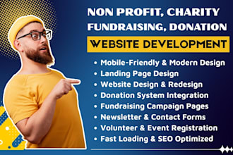 design non profit website, charity, donation, ngo fundraising wordpress website