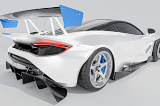 custom 3d car modeling, realistic car rendering wide body kit, car parts design