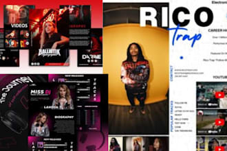 do industry standard dj artist epk press kit media kit speaker one sheet logo
