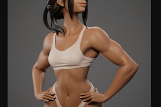 sculpt 3d face model, 2d to 3d image, 3d model, printing, nsfw art in zbrush