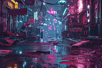 make sci fi , cyberpunk, fantasy science fiction city
