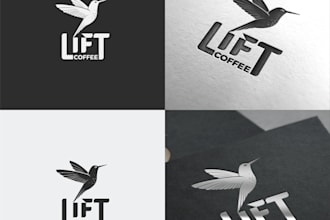 design lift coffee using a hummingbird logo