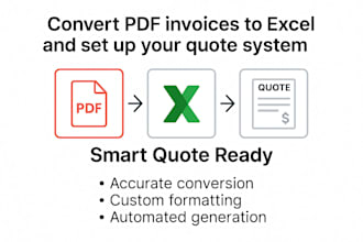 convert PDF invoices to excel and set up your quote system