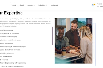develop a modern and responsive frontend using angular, react, HTML, CSS,