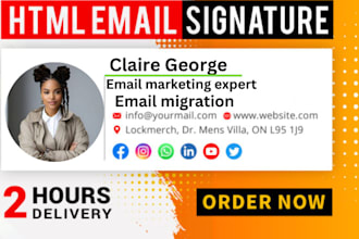 create a modern clickable HTML email signature for gmail outlook and apple mail
