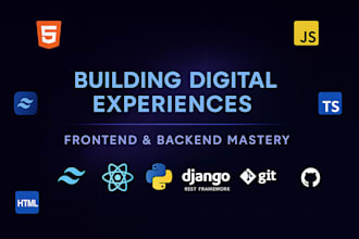build websites in python, django, react as full stack developer