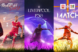 design eye catching sports matchday or gameday poster