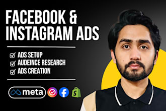 setup shopify ,  facebook  , instagram and meta ads