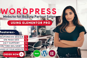 make awesome SEO optimized salon, spa, beauty parlor website with elementor pro