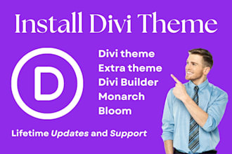 install the divi theme with lifetime updates