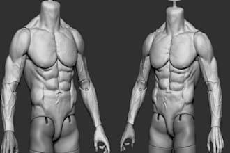 model 3d articulated figure, bobblehead, miniature stl file for 3d printing
