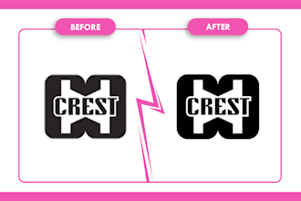 recreate your old pixelated png company logo to vector