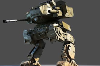 detailed game assets, spaceship, war machine, scifi mech, pbr texture, game rig