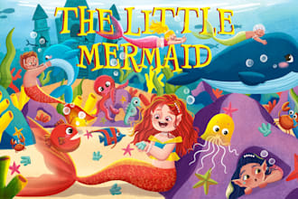 design children story book illustration or kids picture book