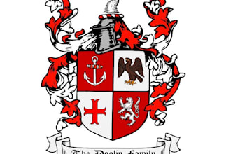 design a vintage style family crest heraldic shield, coat of arms or emblem logo