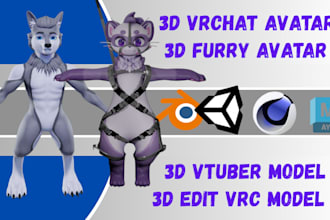 create 3d vrchat avatar vr character furry vtuber vroid anime nsfw fursona model