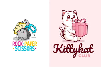design cute kawaii logo, anime,  for streamer and vtuber, fanart and business