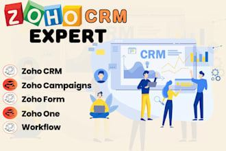 setup zoho CRM, zoho books, zoho forms, zoho desk, zoho sites and commerce