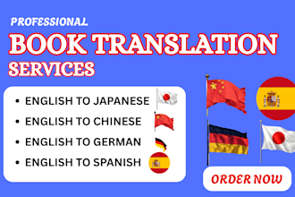 translate english manuscript to german or spanish, spanish or german to english