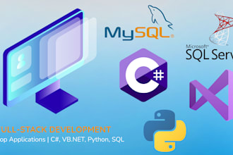 develop custom windows desktop apps in vb net c sharp python and sql database