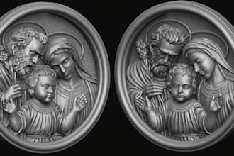 sculpt printable coin 3d model, bas relief medallion, cnc design, 3d bas relief