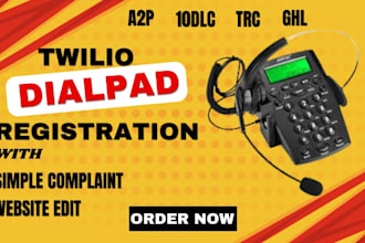 register twilio dialpad a2p 10dlc ghl registration, fix website for trc approval