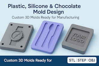 design custom molds for injection, silicone, and chocolate casting