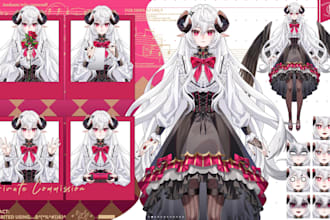 design and rigging anime live2d vtuber model for streaming