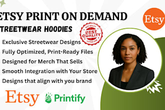 do custom streetwear hoodies, etsy pod store, t shirt design with printify