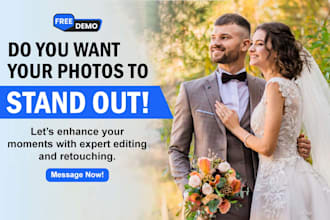 do wedding and event photo retouching and editing in lightroom, photoshop