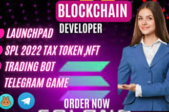 create spl 2022 tax token, staking dapp,presale, pumpfun launchpad on solana,sui