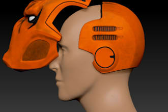 do 3d cosplay creation full costume anime armour 3d helmet mask design, 3d print