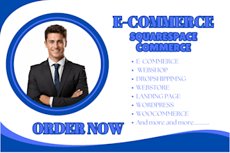 design and develop professional squarespace website, ecommerce and SEO ready