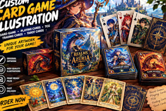 design card game illustration bored game playing card box tcg trading tarot card