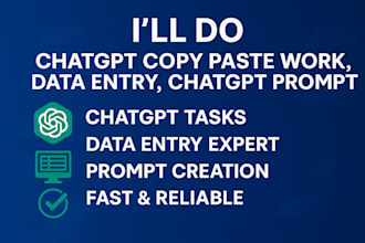 do chatgpt task, prompt creation, data entry