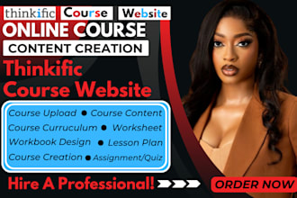 create thinkific course website course curriculum lesson plan and worksheets