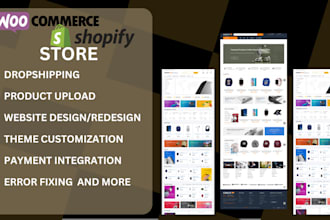 design a high converting shopify or woocommerce dropshipping store